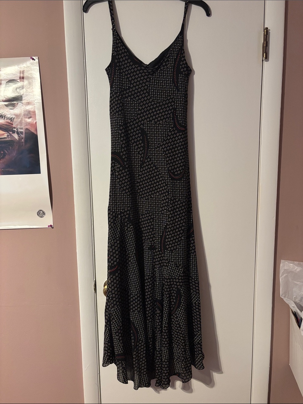 Vintage 90’s Asymmetrical Bias Maxi Printed Dress Betsey Johnson Y2K 14 Long Hot - Picture 4 of 17